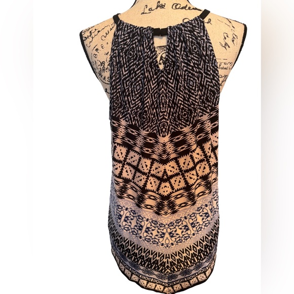 INC International Concepts Women’s Hardware Halter Patterned Pullover Blouse XL - Picture 2 of 8